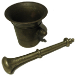 Early American Brass Mortar and Pestle