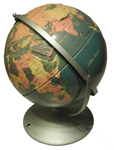 Globe with highly raised terrain
